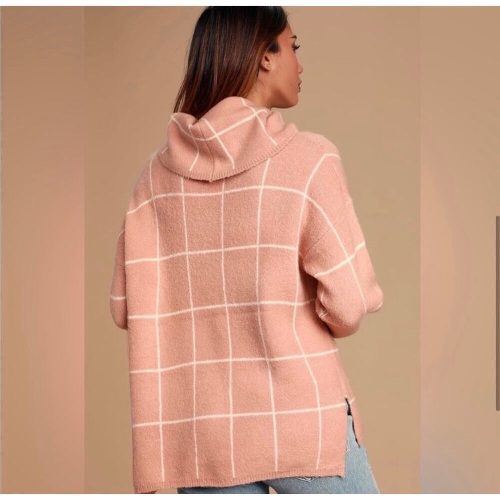 Lulus Blush Pink and White Cowl Neck Knit Sweater Small - Picture 3 of 6